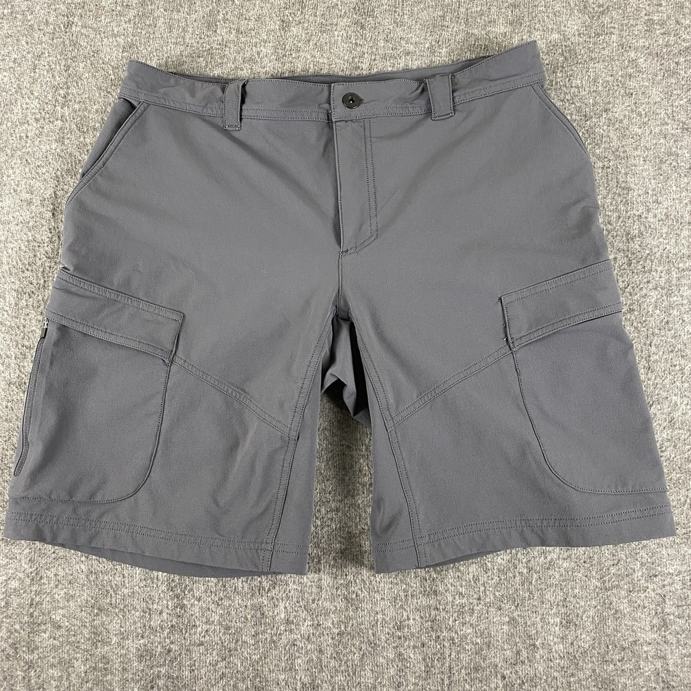 Köppen Men's Cargo Shorts Size 36 Gray Outdoor Hiking Nylon Spandex Stretch